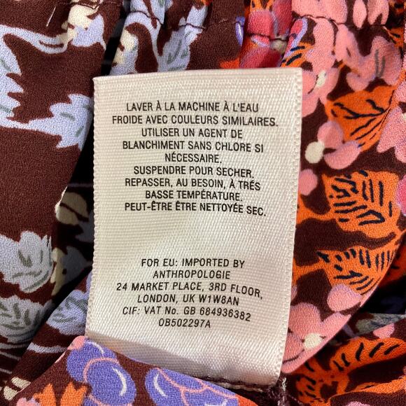 Anthropologie Maeve floral ruffle Top boho multicolor flower print - Picture 9 of 10